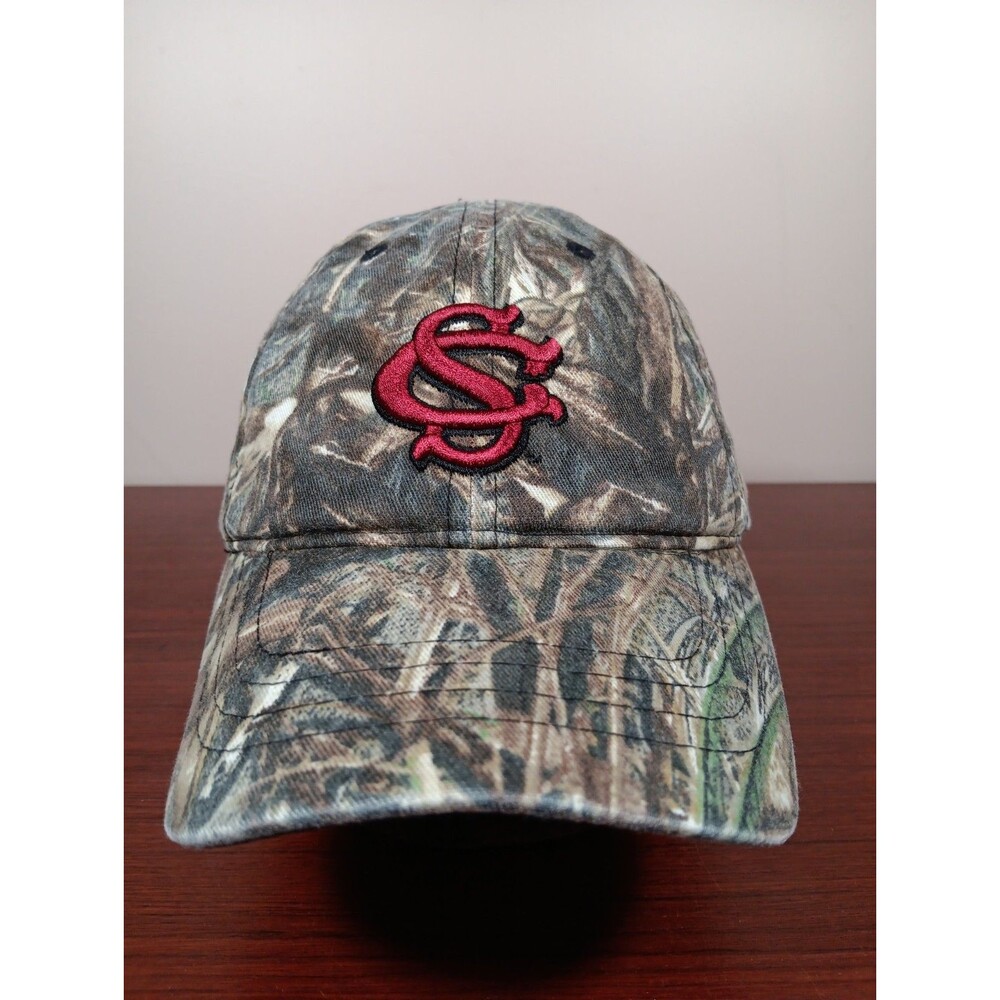 South Carolina Gamecocks Embroidered Camo Hat Cap Strapback By Zephyr Cotton